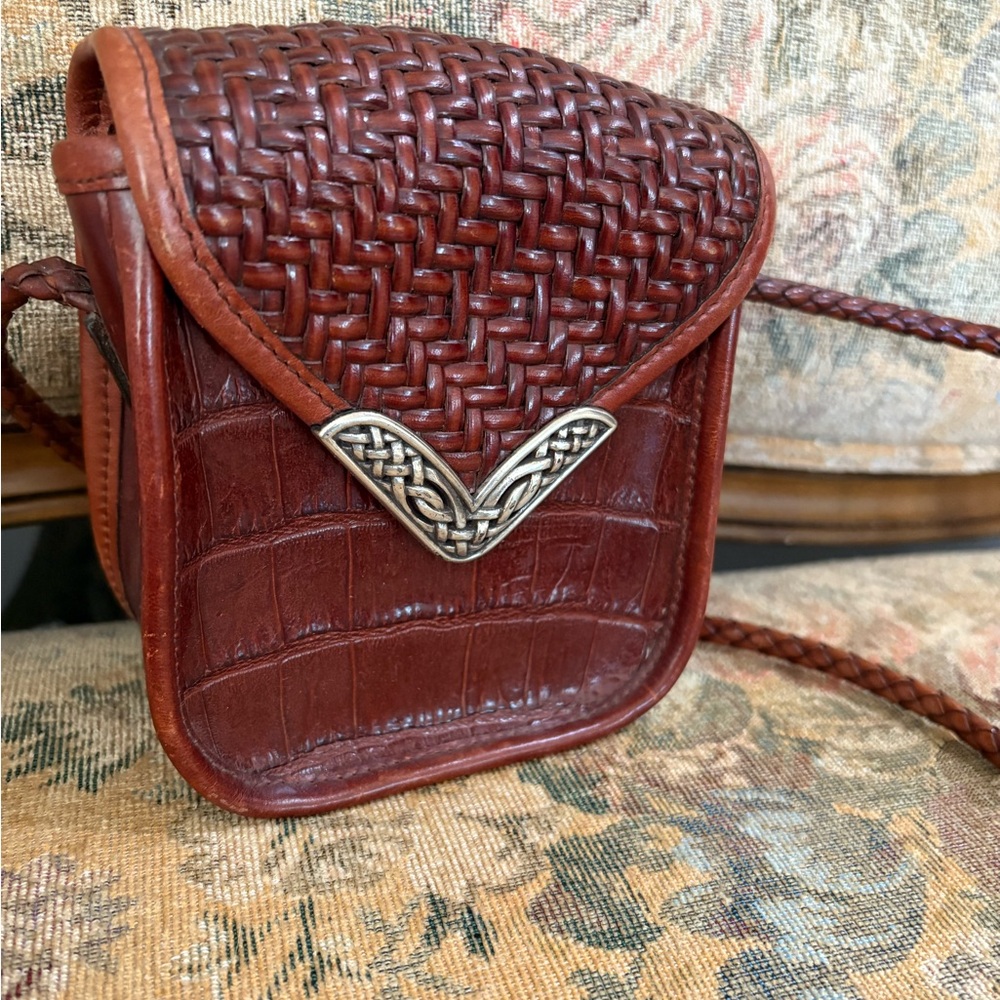 Brighton Brown Woven Leather Mini Bag